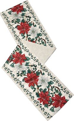 Poinsettia Nouveau Table Runner 14 x 70''