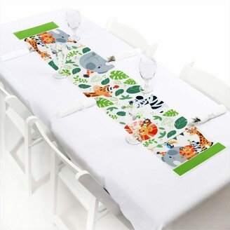 Big Dot Of Happiness Jungle Party Animals - Petite Safari Zoo Party Paper Table Runner 12 x 60 inches
