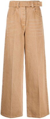 Belted Wide-Leg Jeans-AB