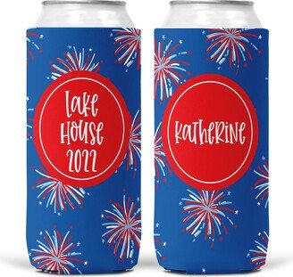 Patriotic Party Huggers July 4Th Beach Bachelorette Or Birthday Favors Slim Can Coolers Girl's Weekend Favors