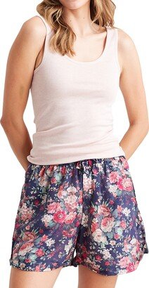 Grace Floral Cotton Voile Boxer Pajama Shorts