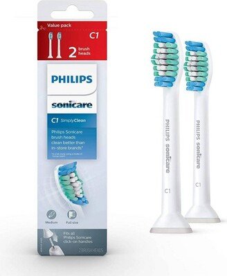 Philips Sonicare SimplyClean Replacement Electric Toothbrush Head - HX6012/04 - White - 2pk
