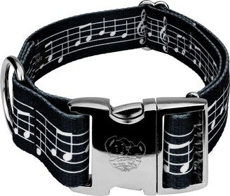 Country Brook Petz 1 1/2 Inch Premium Sheet Music Dog Collar (Medium)