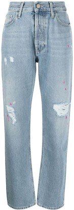 Gigi paint splatter distressed jeans