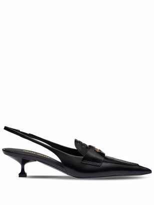 Slingback Kitten Heel Loafer Pumps