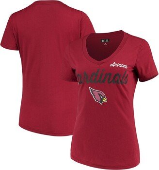 Women's G-iii 4Her by Carl Banks Cardinal Arizona Cardinals Post Season V-Neck T-shirt