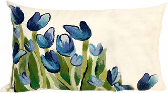 Visions III Allover Tulips Indoor/Outdoor Pillow Blue 12X20