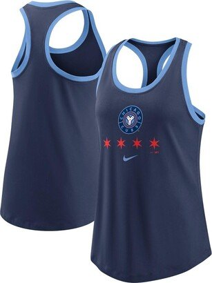 Women's Navy Chicago Cubs City Connect Tri-Blend Tank Top