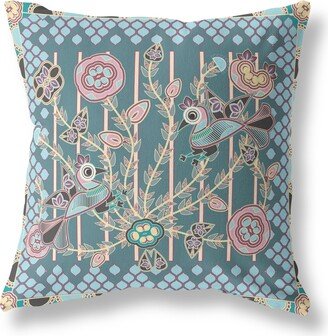 Amrita Sen Designs Amrita Sen Pond Peacock Indoor Outdoor Pillow-AC