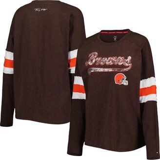 Women's Brown Cleveland Browns Justine Long Sleeve Tunic T-shirt