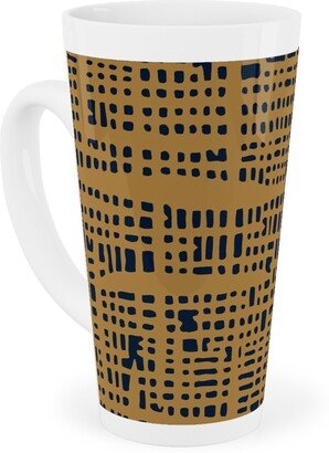 Mugs: Linen Texture - Mustard Tall Latte Mug, 17Oz, Yellow
