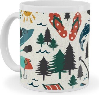 Mugs: Lake Life Ceramic Mug, White, 11Oz, Multicolor