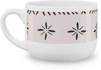 Mugs: Boho Print Latte Mug, White, 25Oz, Beige