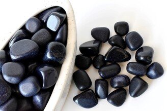 Natural Blue Sandstone Tumbled Stones, Healing Polished Goldstone in Different Crystal Pack