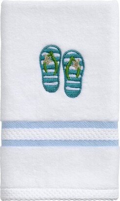 Beach Mode Flip-Flop Motif Cotton Fingertip Towel, 11 x 18