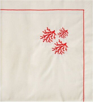 Km Home Collection Anthozoa - Red Coral Embroidered Tablecloth