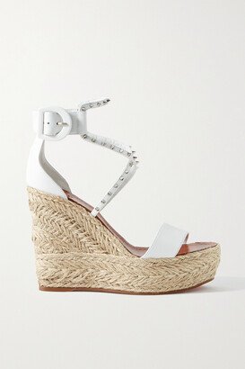 Chocazeppa 120 Studded Leather Espadrille Wedge Sandals - White