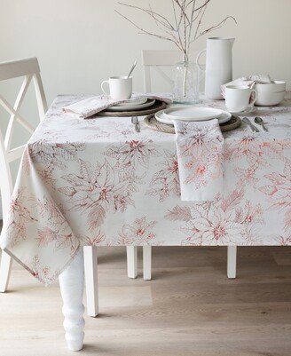 Benson Mills Glistening Poinsettias Metallic-Print Tablecloth, 60 x 102