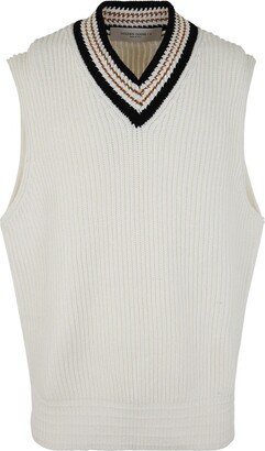 Journey M`s College Knit Cotton V Neck Vest-AB