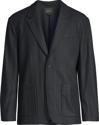 Wool Flannel Pinstripe Blazer