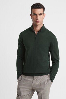 Merino Wool Half-Zip Funnel Neck Jumper-AA