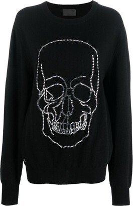 Studded-Skull Cashmere Pullover