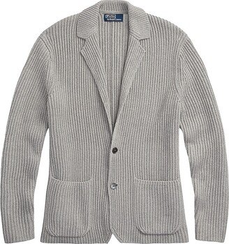 Rib-Knit Cotton-Blend Sport Blazer