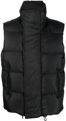 Funnel-Neck Padded Gilet-AD