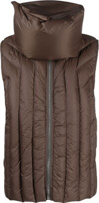 Gimp detachable-neck padded gilet