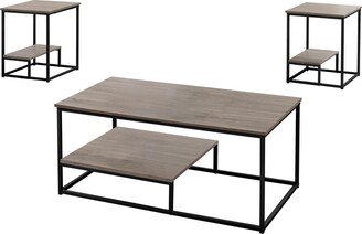 Dark Taupe Black Metal Table Set - 3Pcs Set - 42.25 x 22 x 18