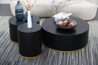 IGEMAN Set Of 3 Round Coffee Table Side Table End Table for Living Room Fully Assembled, , No Assembly - Set of 3