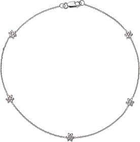 Diamond Flower Station Chain Link Bracelet in 14K White Gold, 0.25 ct. t.w. - 100% Exclusive