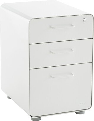 Poppin 3-Drawer Stow Locking Filing Cabinet White