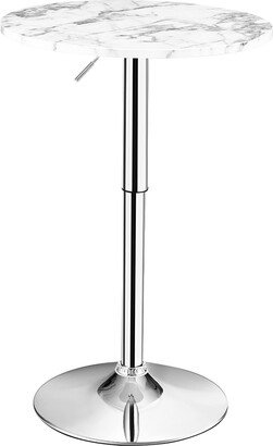 Round Bistro Bar Table Height Adjustable 360-degree Swivel - 24''x24''x