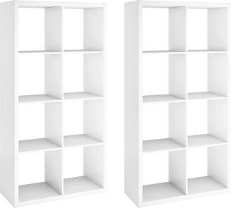 4583 Bookcase Open Back 8-Cube Storage Organizer, White