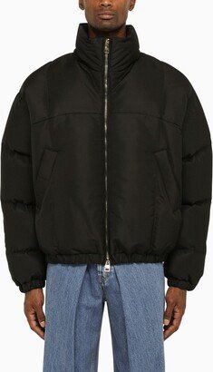 Black quilted oversize bomber jacket