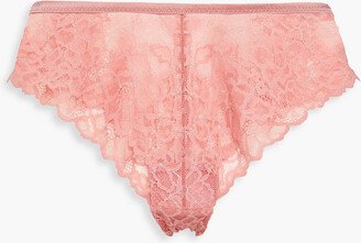 Scalloped metallic lace mid-rise briefs