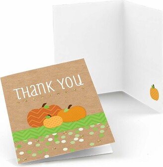 Big Dot of Happiness Pumpkin Patch - Fall, Halloween or Thanksgiving Baby Shower or Birthday Party Thank You Cards (8 count)