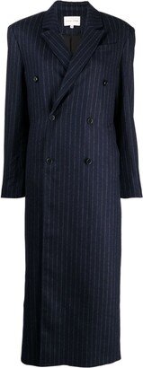 Pinstripe Double-Breasted Coat