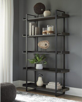 Ashley Furniture Kevmart Grayish Brown/Black Bookcase - 48