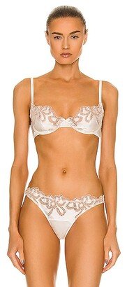 Bow Guipure Embroidery Bra in Ivory