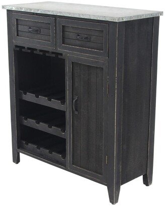 SONOMA SAGE HOME Black Wood Farmhouse Standing Wine Rack