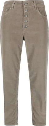 Mid-Rise Slim-Cut Trousers