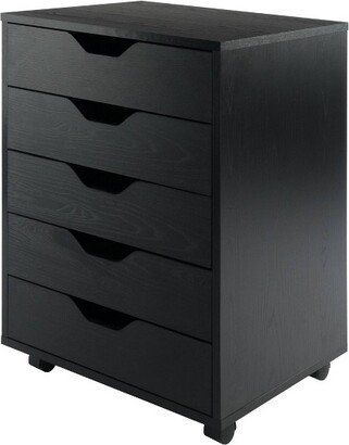 Halifax 5 Drawer Cabinet with Casters Black