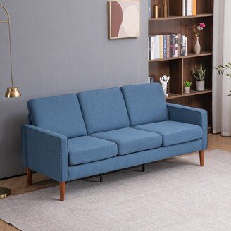 FCH Three Seats Without Chaise Concubine Solid Wood Frame Sofa