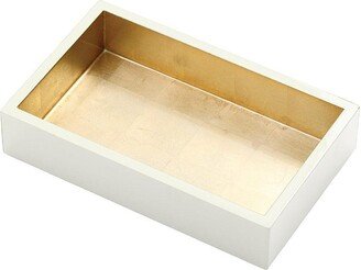 Lacquer Guest Towel Napkin Holder in Ivory & Gold