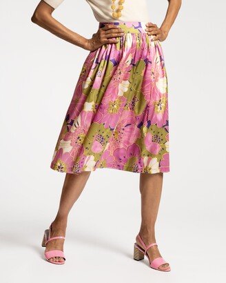 Barbara Midi Skirt African Daisy Print