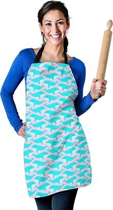 Whale Pattern Apron - Printed Cute Print Custom With Name/Monogram Perfect Gift For Lover