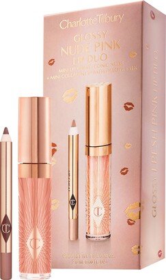 Mini Glossy Pink Lip Gloss + Lip Liner Set