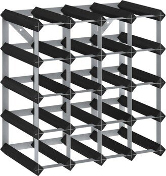 Wine Rack for 20 Bottles Black Solid Pine Wood